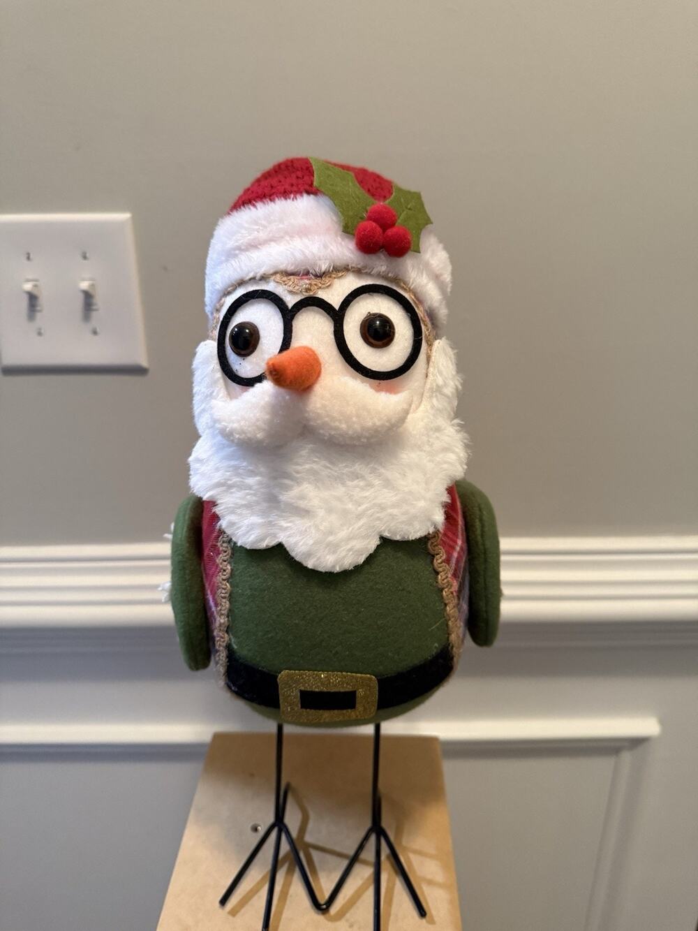 Wondershop Christmas Santa Bird Figurine Plaid Snowflake Target Holiday Decor